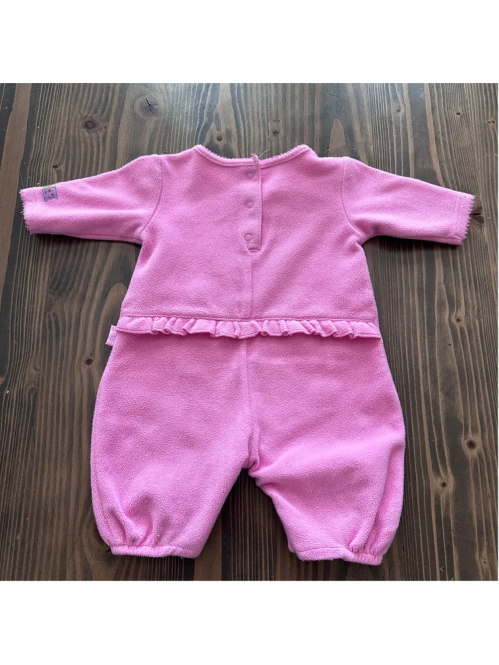 Carters Baby Bodysuit 0-3M Pink Fleece Bird Vintage Style Snap